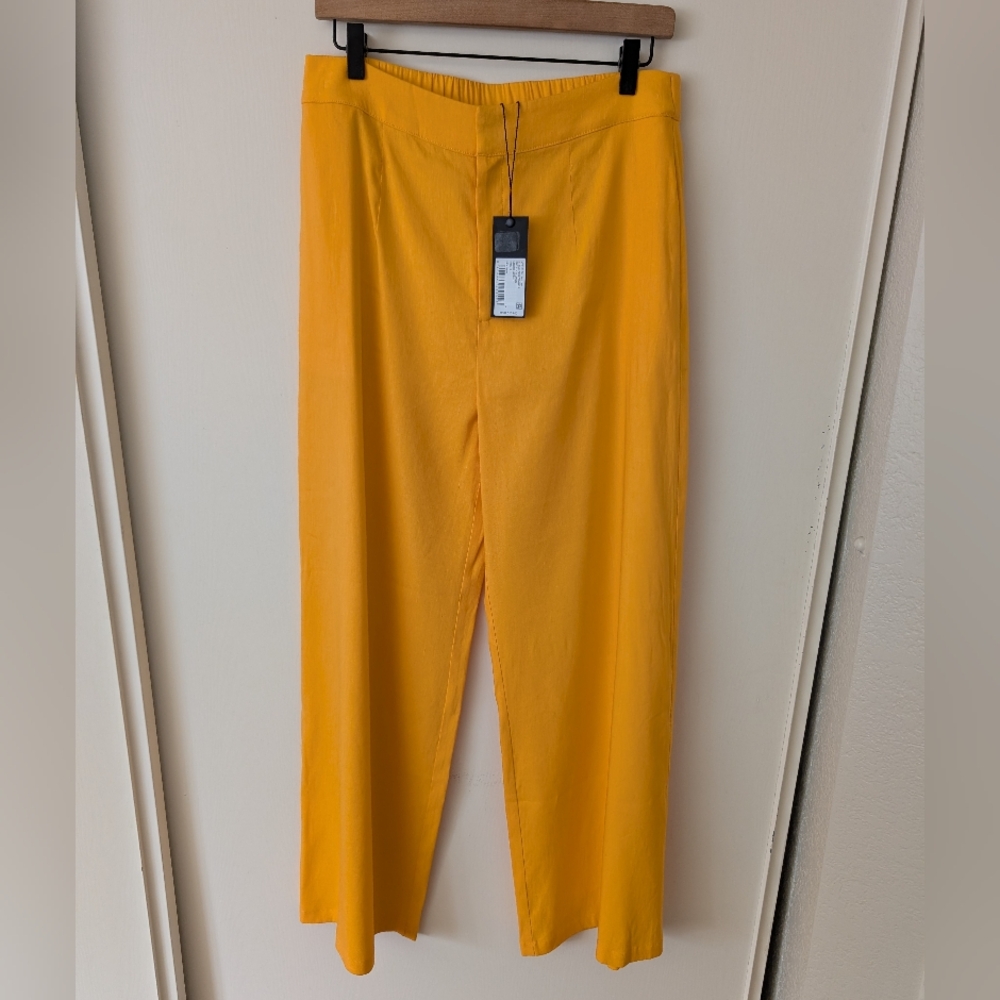 Gianni Bini Womens 8 Lucie Linen Pants Apricot NWT Vacation Resortwear Coastal